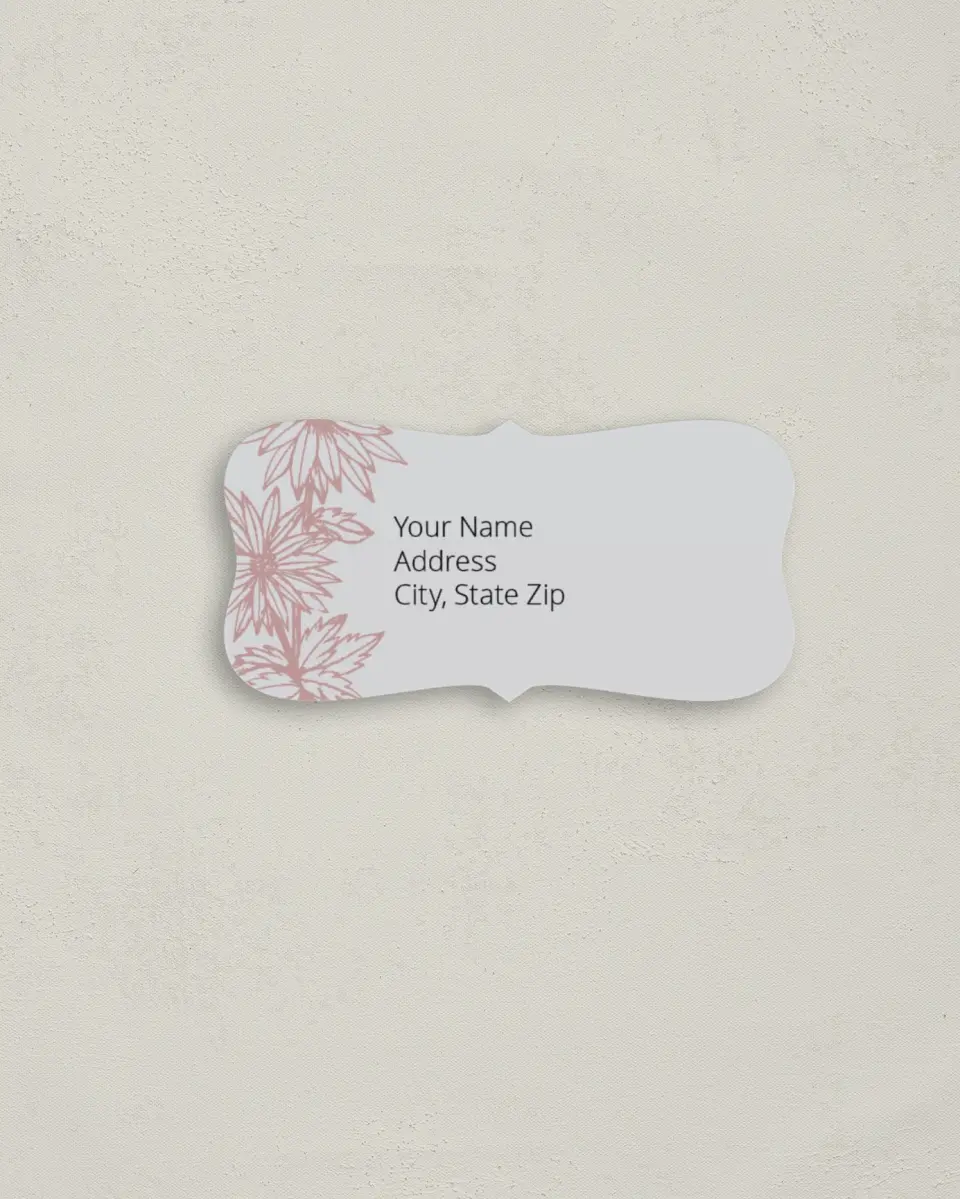 This is a 3" x 1½" Return Address Label called Botanical Burst printed in full color