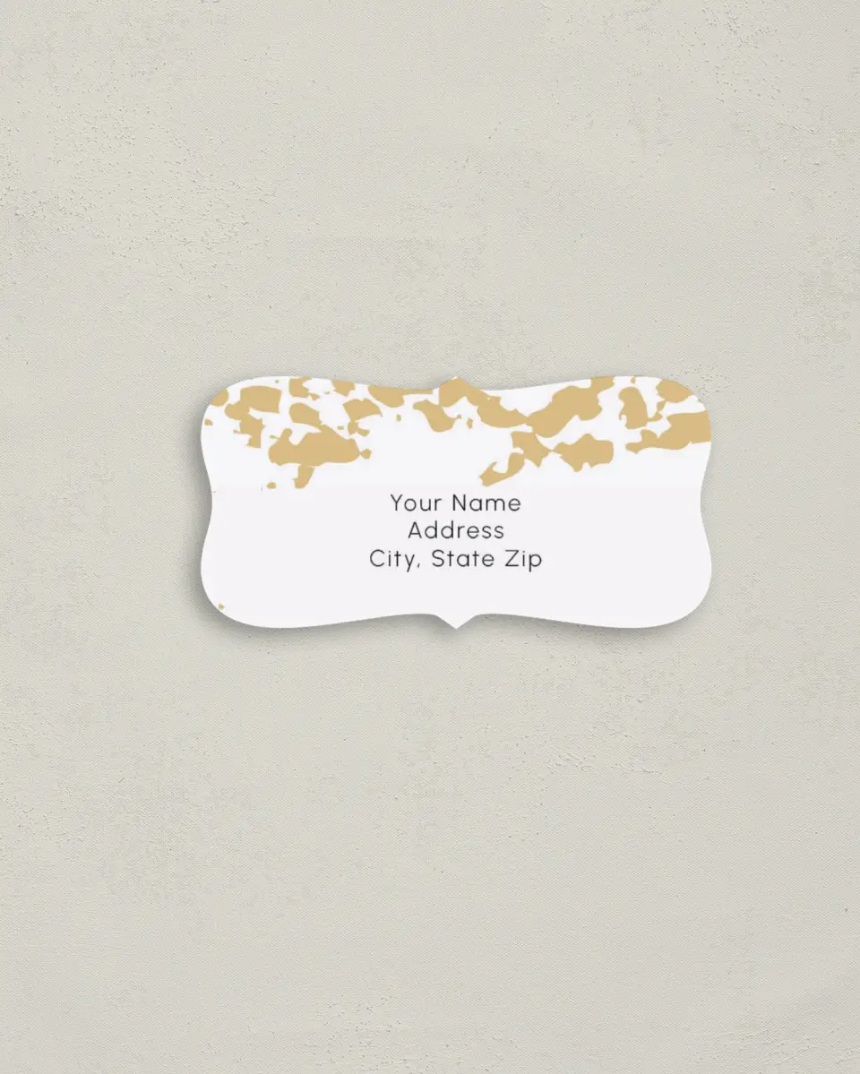 This is a 3" x 1½" Return Address Label called Inkblot Shine printed in full color