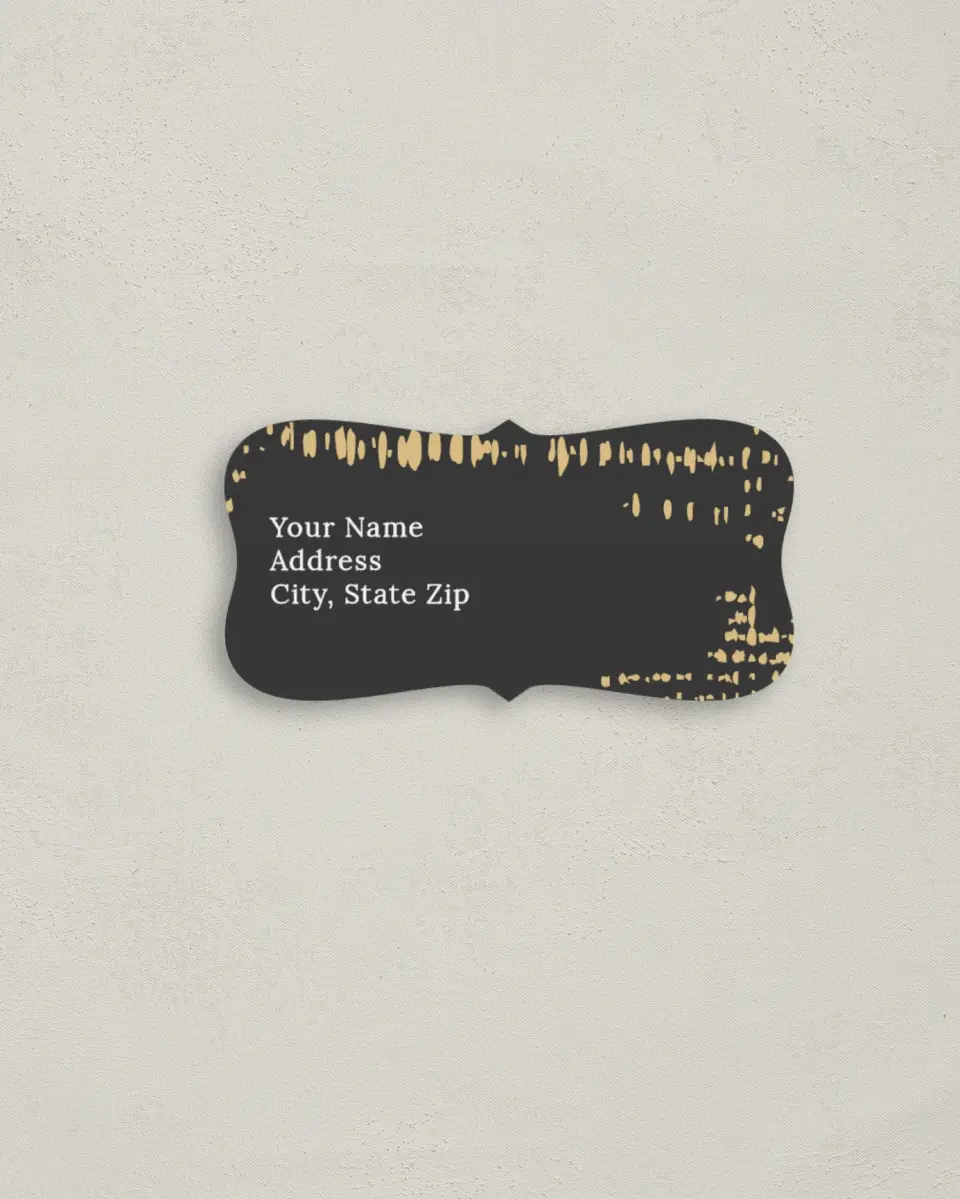 This is a 3" x 1½" Return Address Label called Cascading Flecks printed in full color