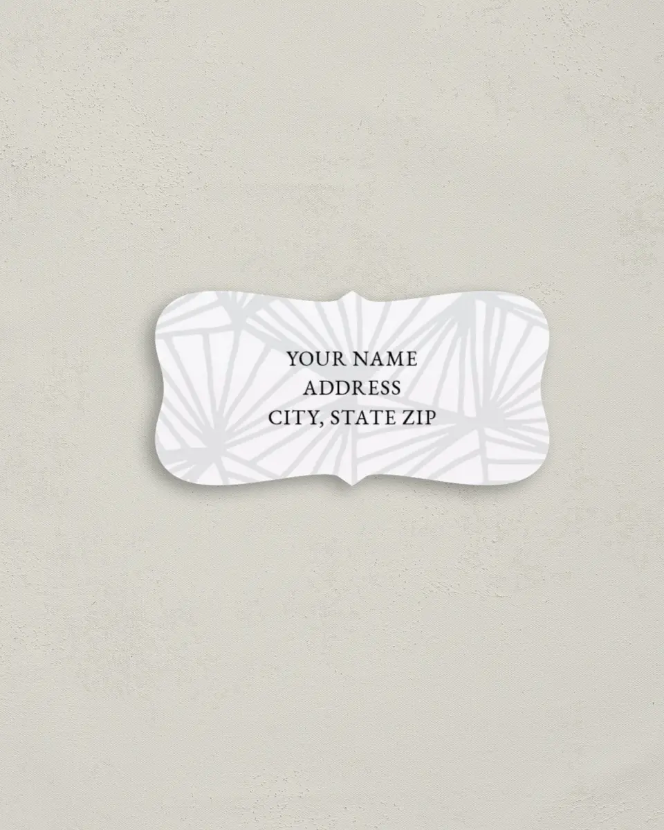 This is a 3" x 1½" Return Address Label called Devoted Deco printed in full color