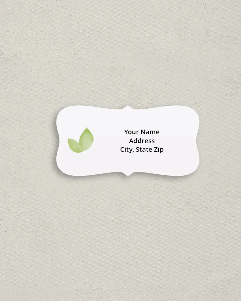 This is a 3" x 1½" Return Address Label called Painted Leaves printed in full color