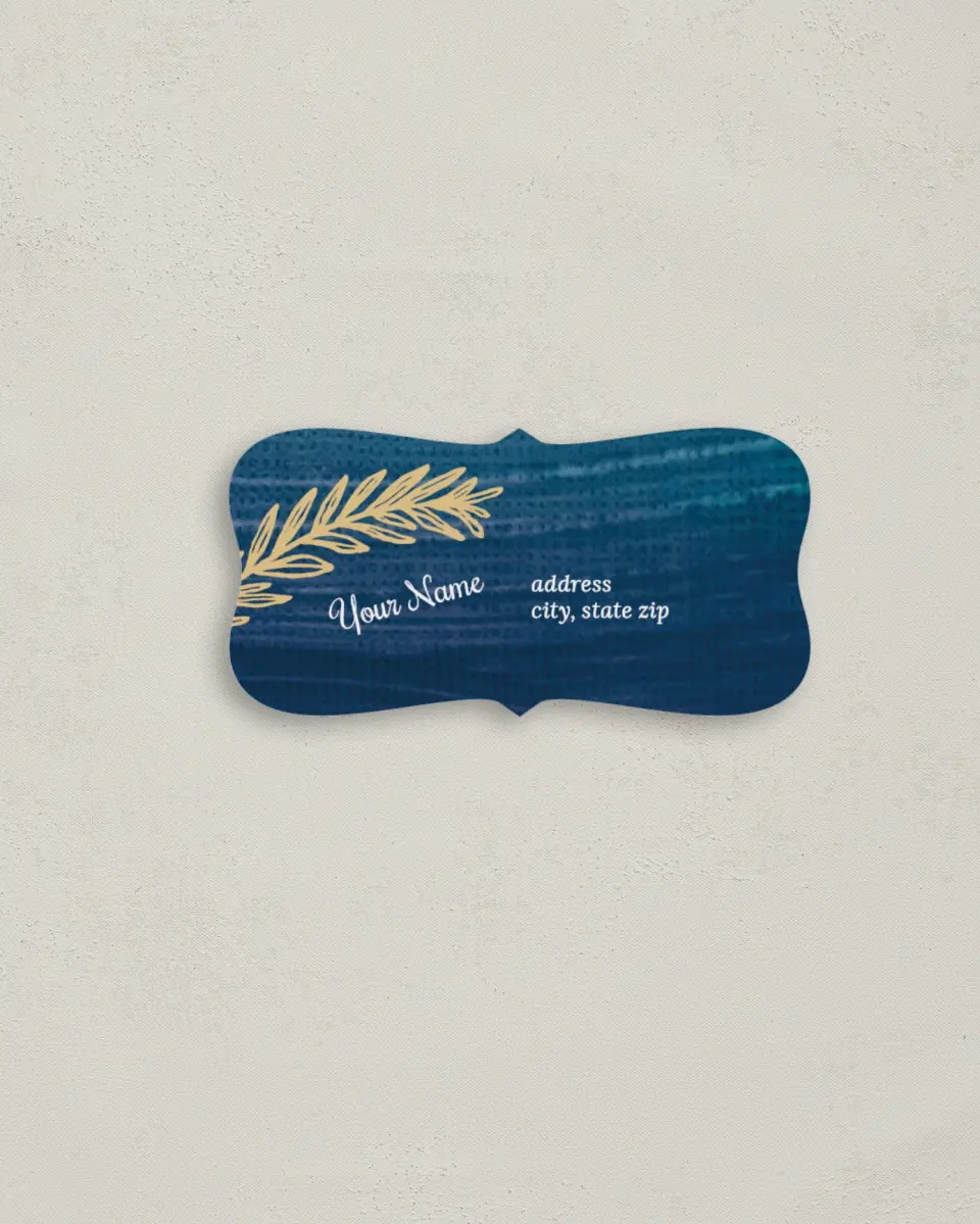This is a 3" x 1½" Return Address Label called Shining Vines printed in full color