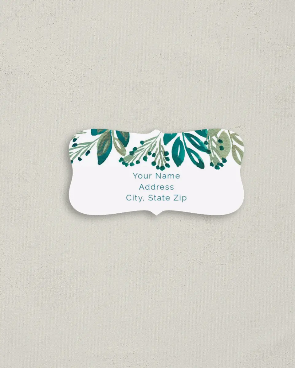 This is a 3" x 1½" Return Address Label called Boho Floral printed in full color