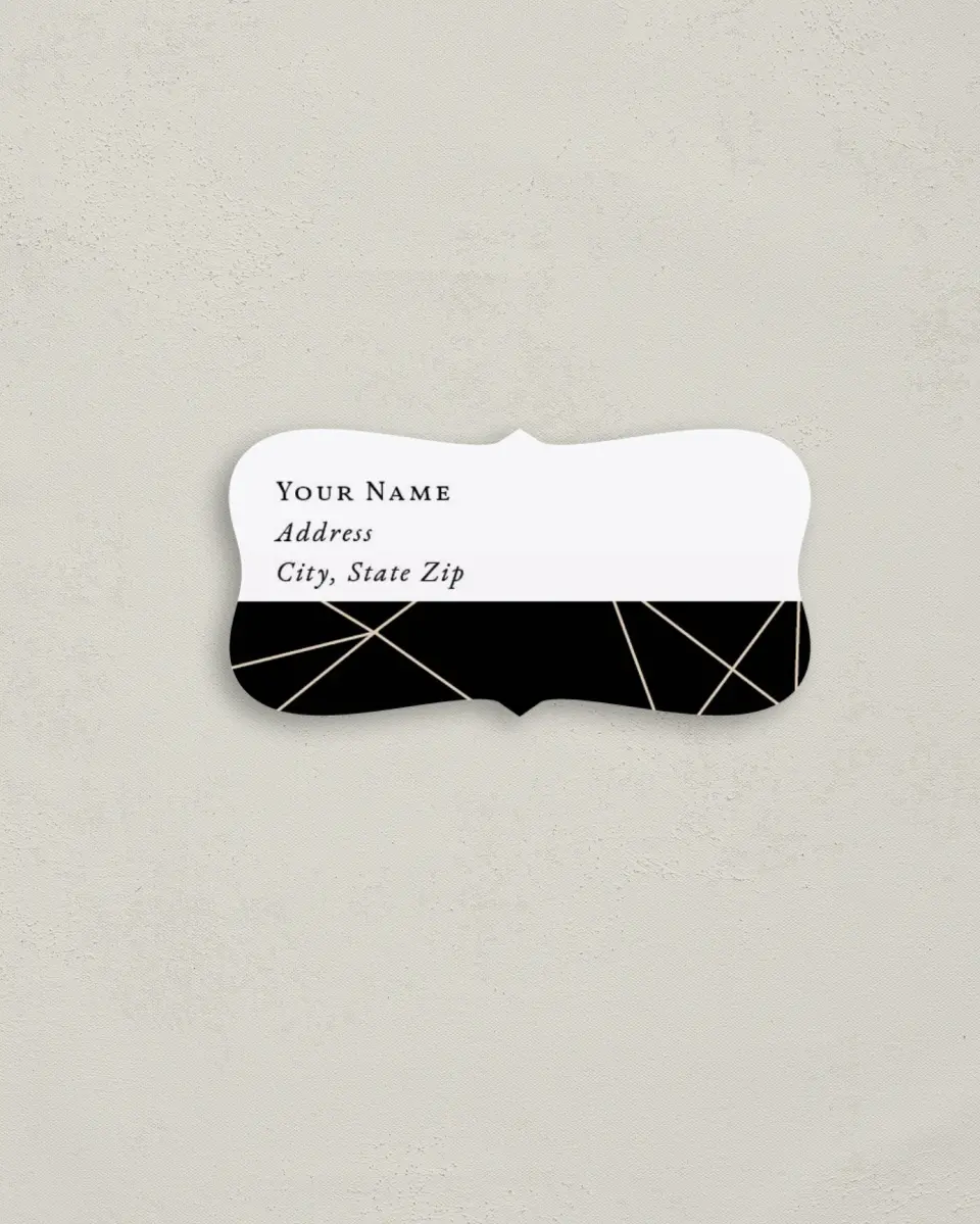 This is a 3" x 1½" Return Address Label called Shining Facets printed in full color