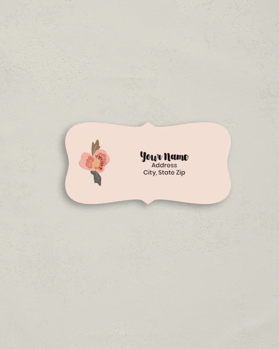 This is a 3" x 1½" Return Address Label called Floral Allure printed in full color