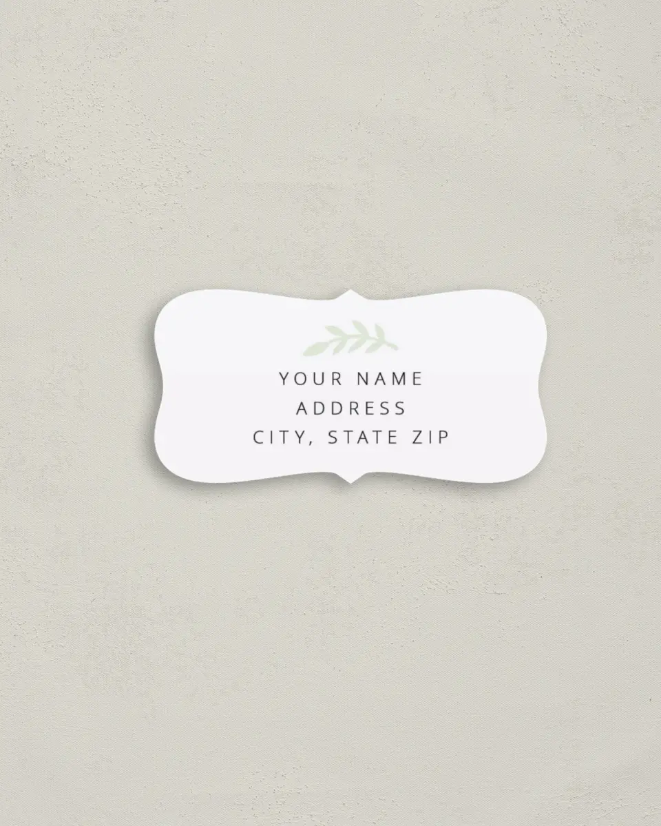 This is a 3" x 1½" Return Address Label called Sweet Sprigs printed in full color
