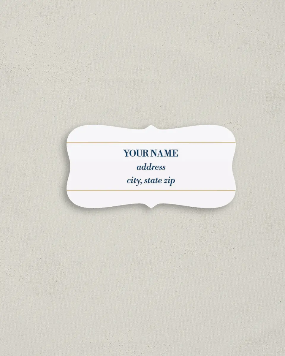 This is a 3" x 1½" Return Address Label called Chic Editorial printed in full color