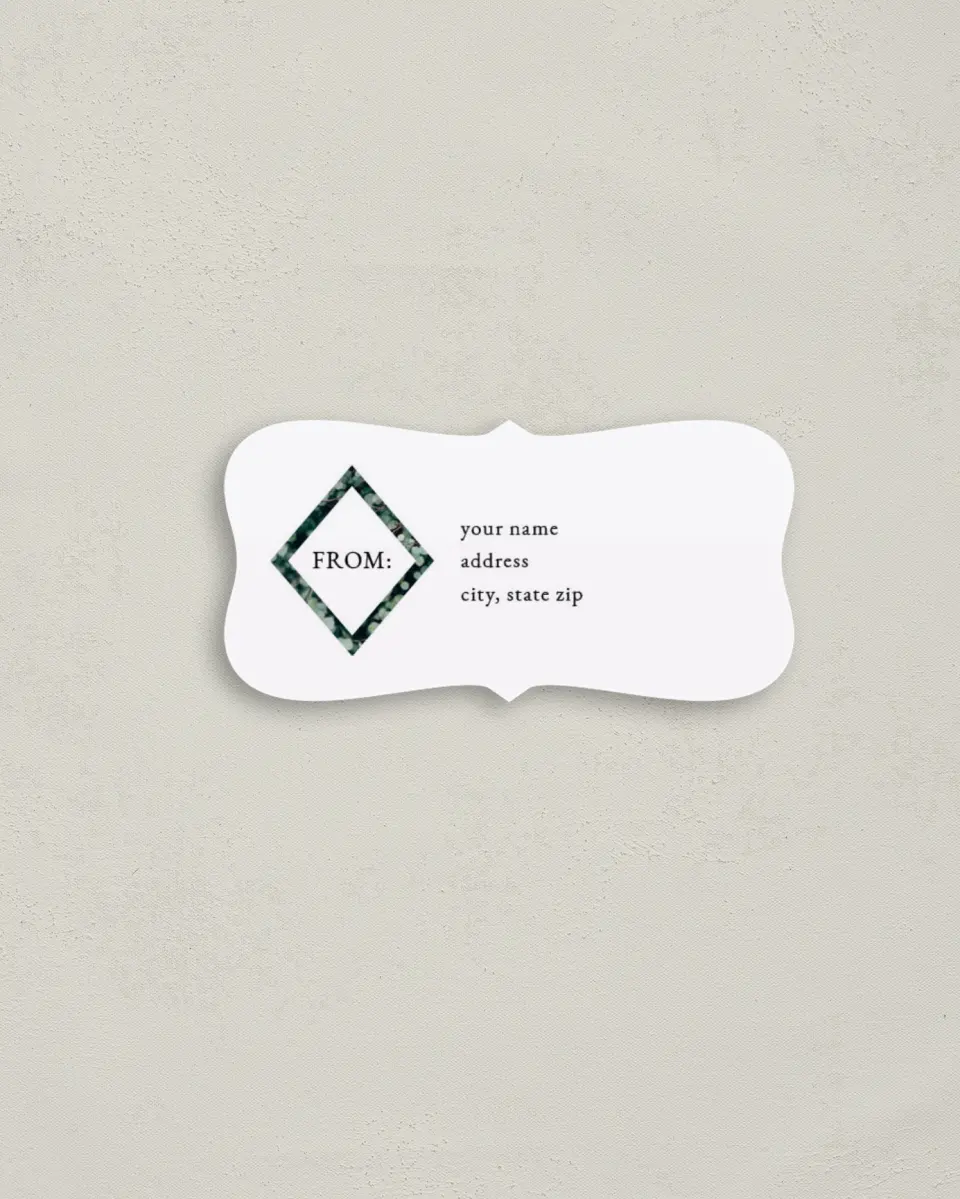 This is a 3" x 1½" Return Address Label called Vogue Vineyard printed in full color