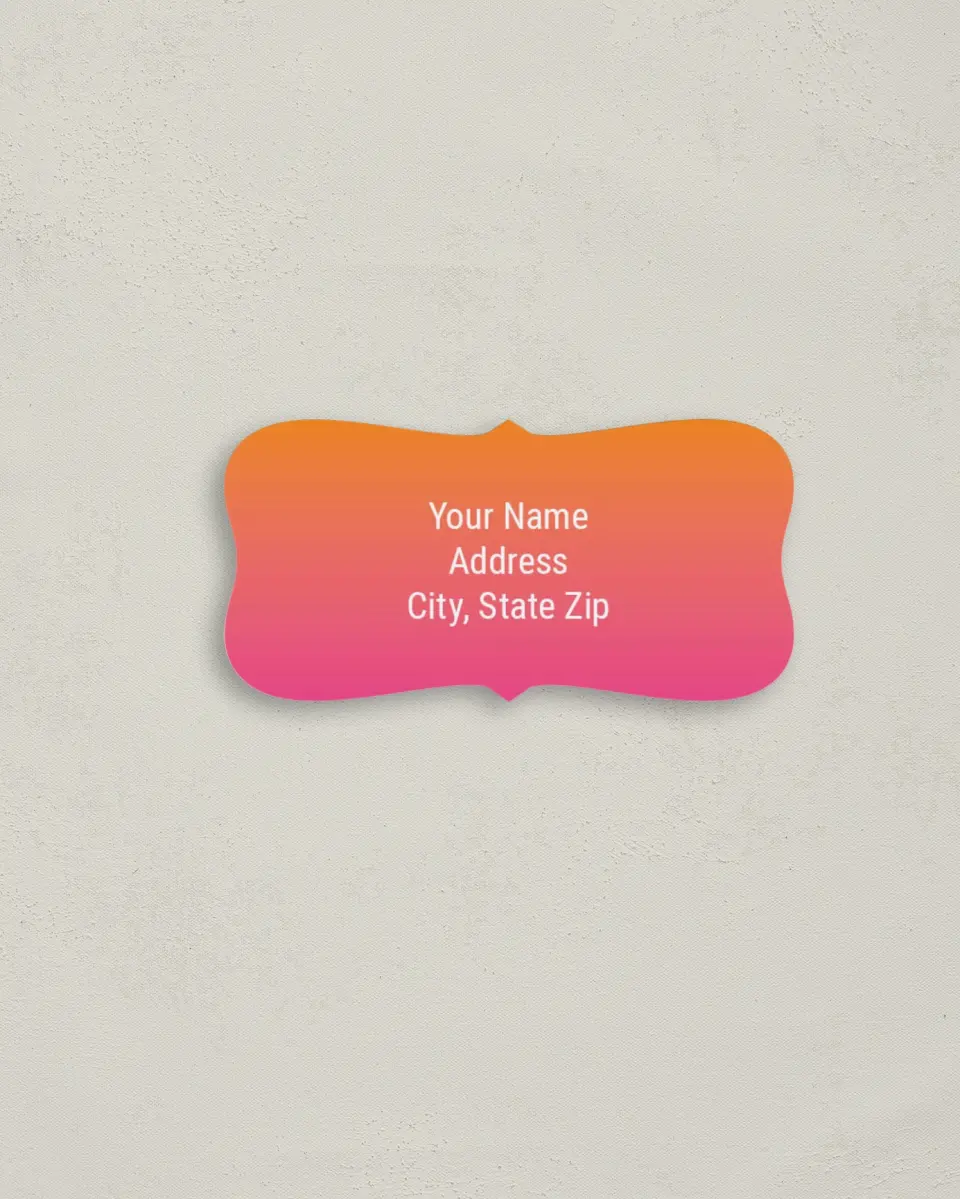 This is a 3" x 1½" Return Address Label called Neon Delight printed in full color