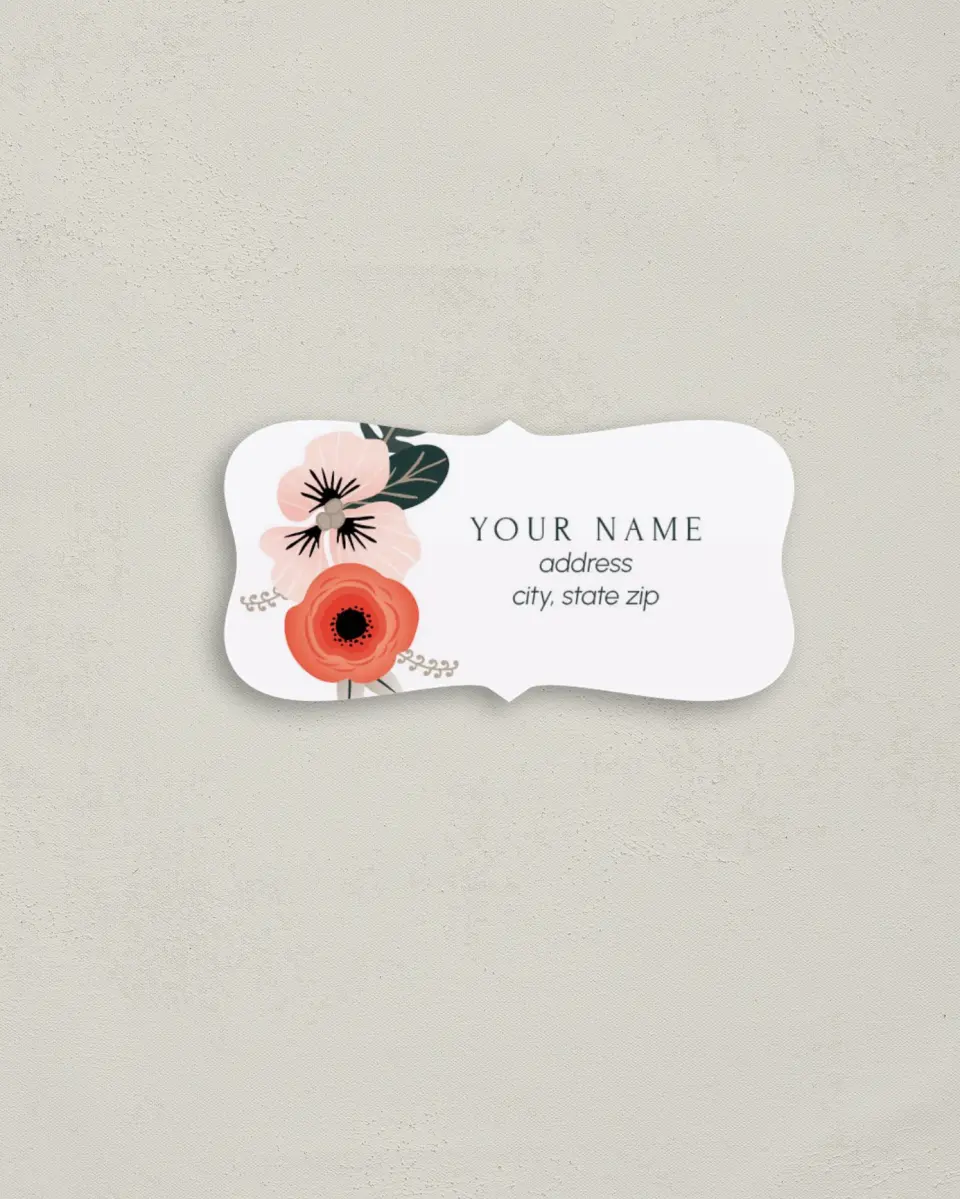 This is a 3" x 1½" Return Address Label called Modern Wreath printed in full color