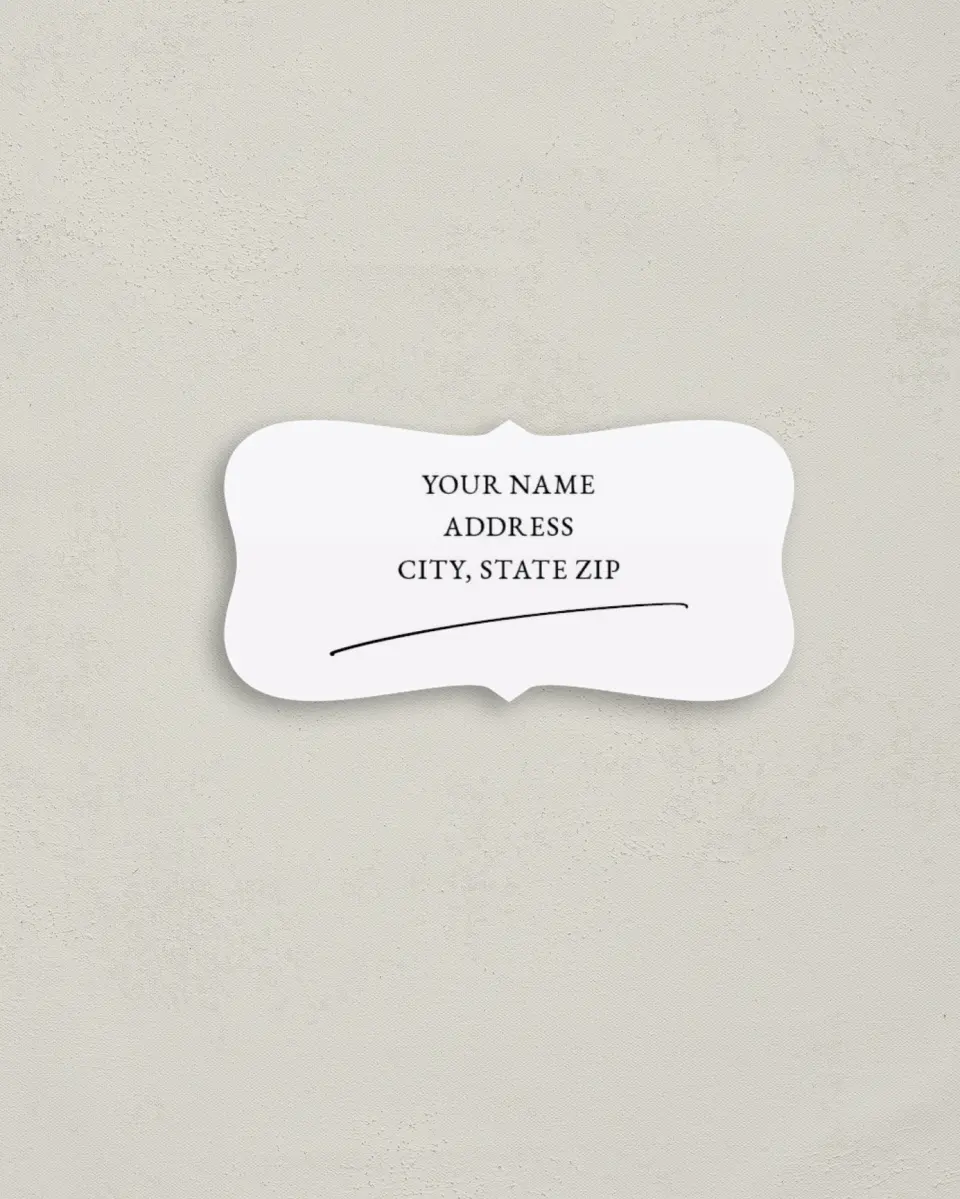 This is a 3" x 1½" Return Address Label called Sensibly Simple printed in full color