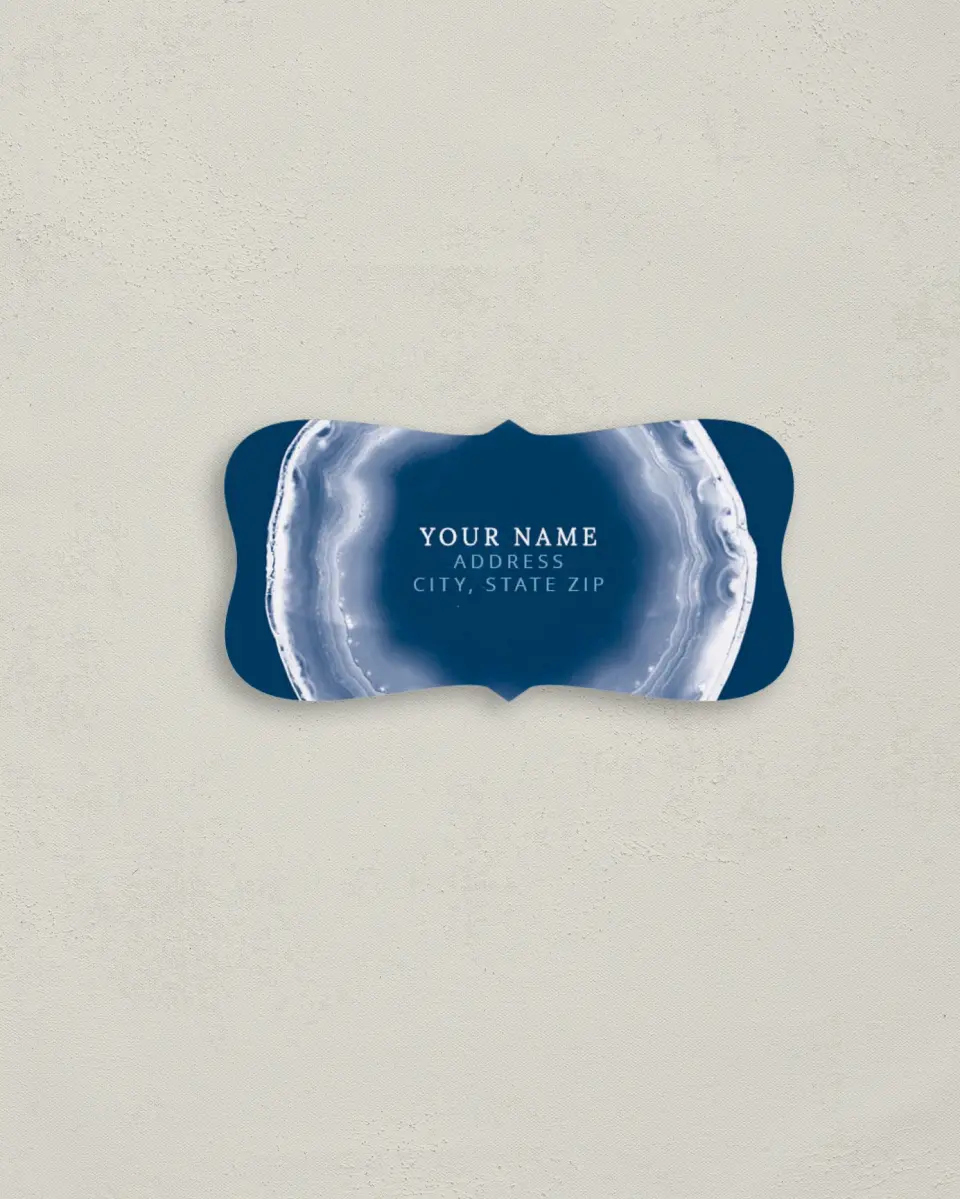 This is a 3" x 1½" Return Address Label called Dazzling Agate printed in full color