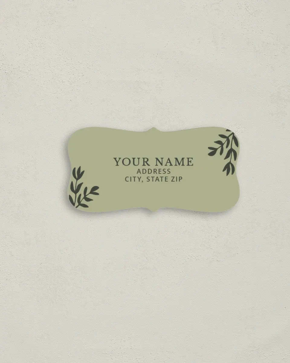 This is a 3" x 1½" Return Address Label called Greenery Crown printed in full color