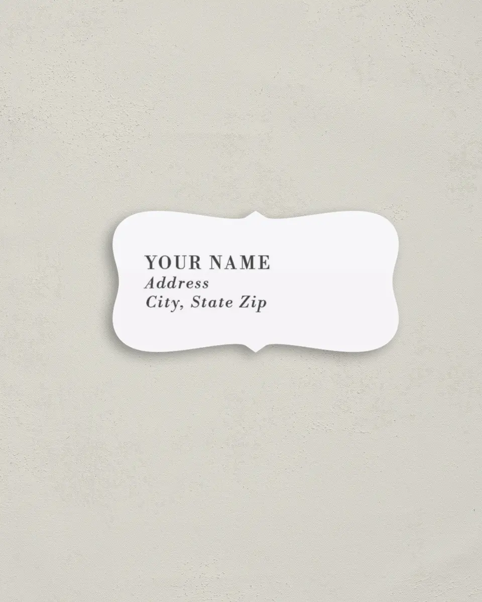 This is a 3" x 1½" Return Address Label called Merging Love printed in full color