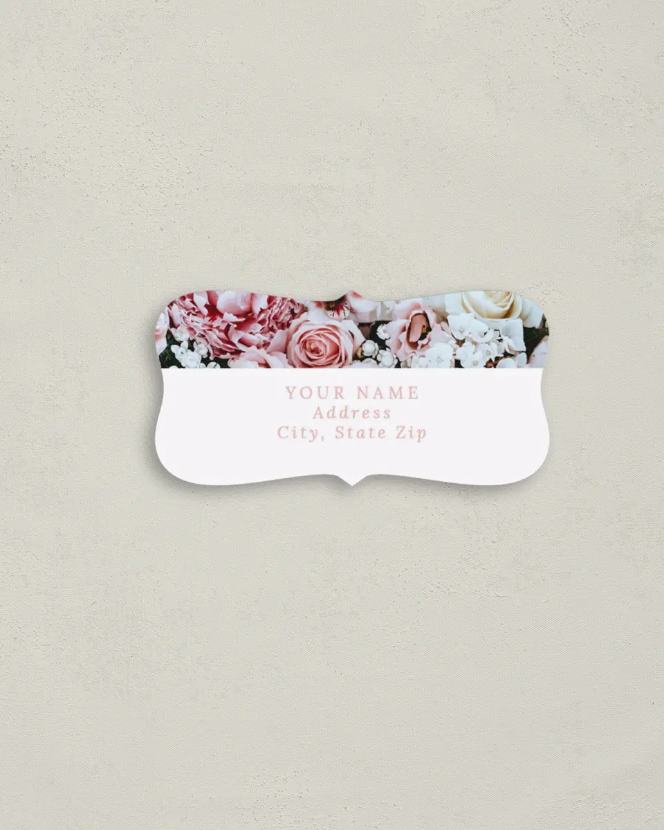 This is a 3" x 1½" Return Address Label called Fantasia Garden printed in full color