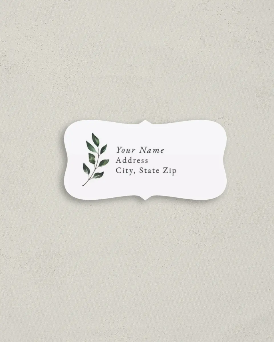 This is a 3" x 1½" Return Address Label called Sprinkled Sprig printed in full color