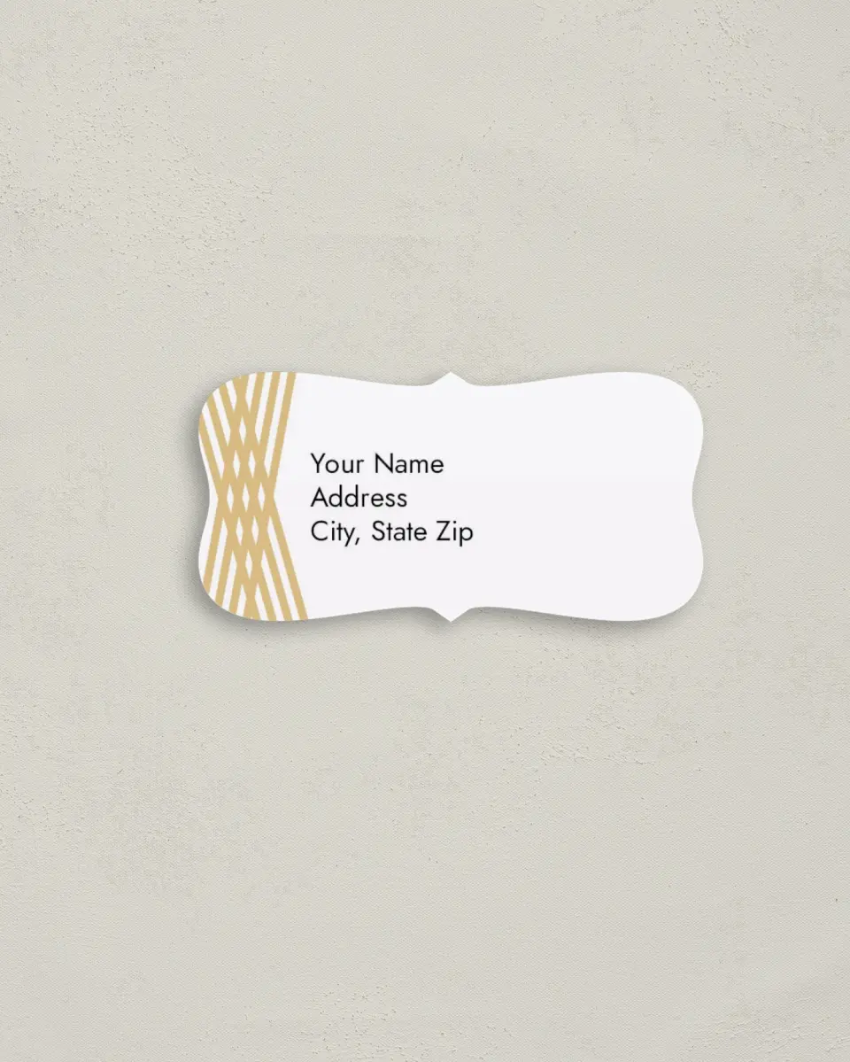 This is a 3" x 1½" Return Address Label called Forever Gilded printed in full color