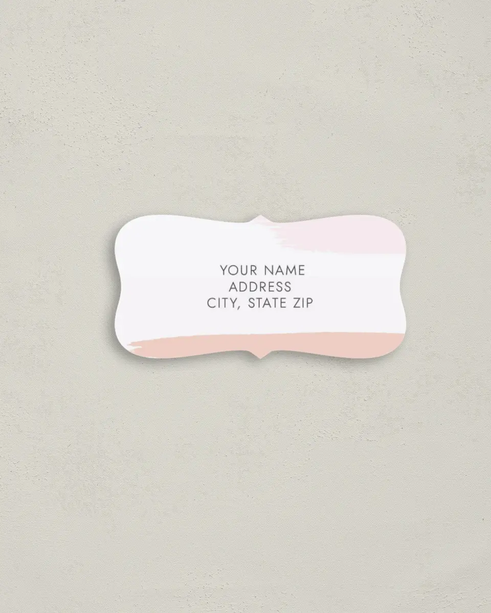 This is a 3" x 1½" Return Address Label called Bold Brushstrokes printed in full color