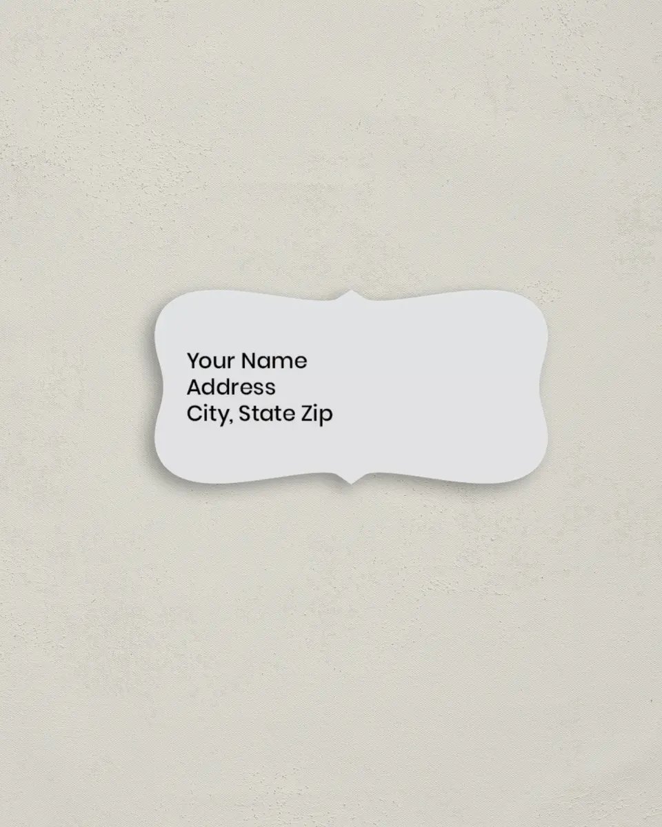 This is a 3" x 1½" Return Address Label called Luster Opulence printed in full color