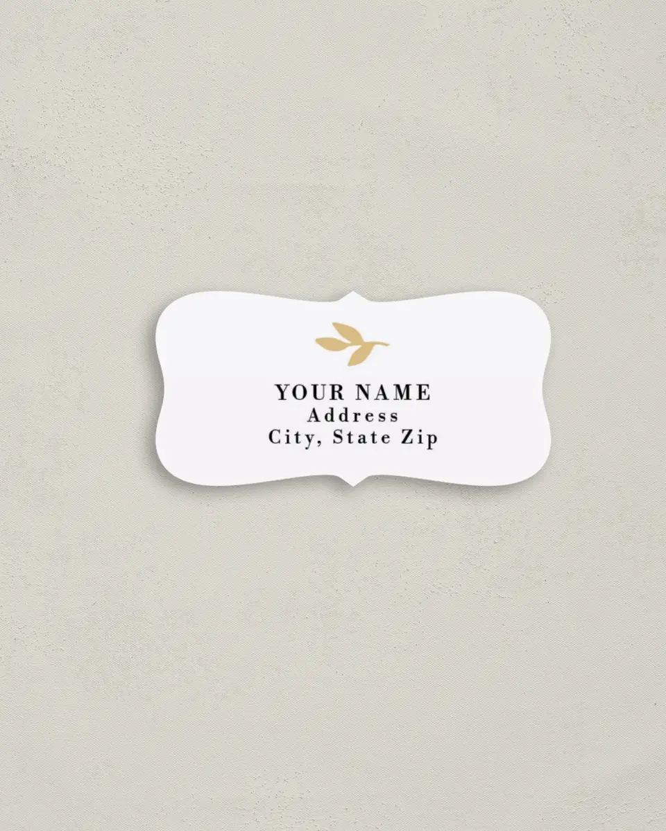 This is a 3" x 1½" Return Address Label called Charming Monogram printed in full color