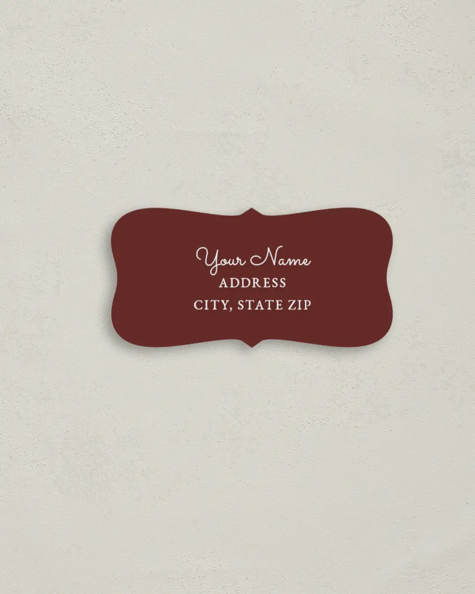 This is a 3" x 1½" Return Address Label called Lavish Leaves printed in full color