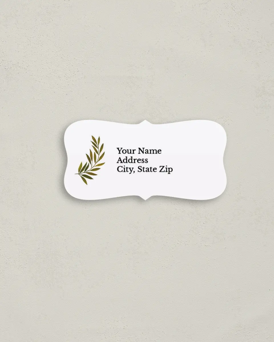 This is a 3" x 1½" Return Address Label called Gilded Sage printed in full color