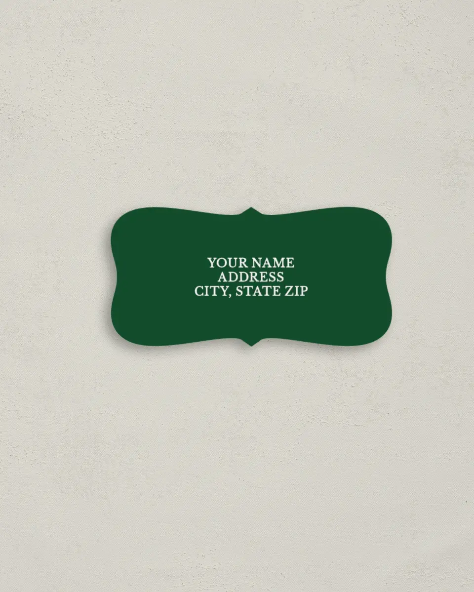 This is a 3" x 1½" Return Address Label called Painted Greens printed in full color