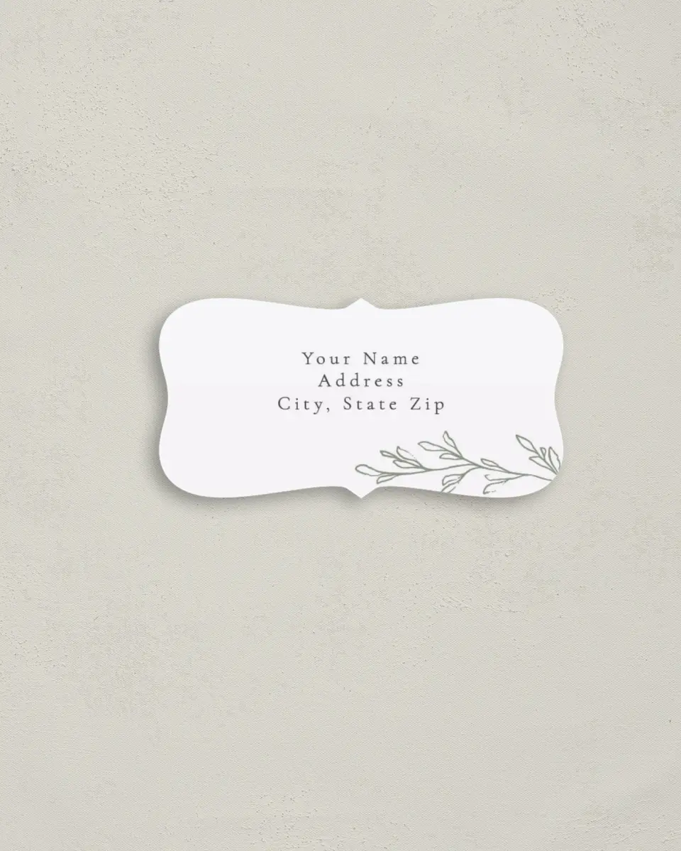 This is a 3" x 1½" Return Address Label called Poetic Bloom printed in full color