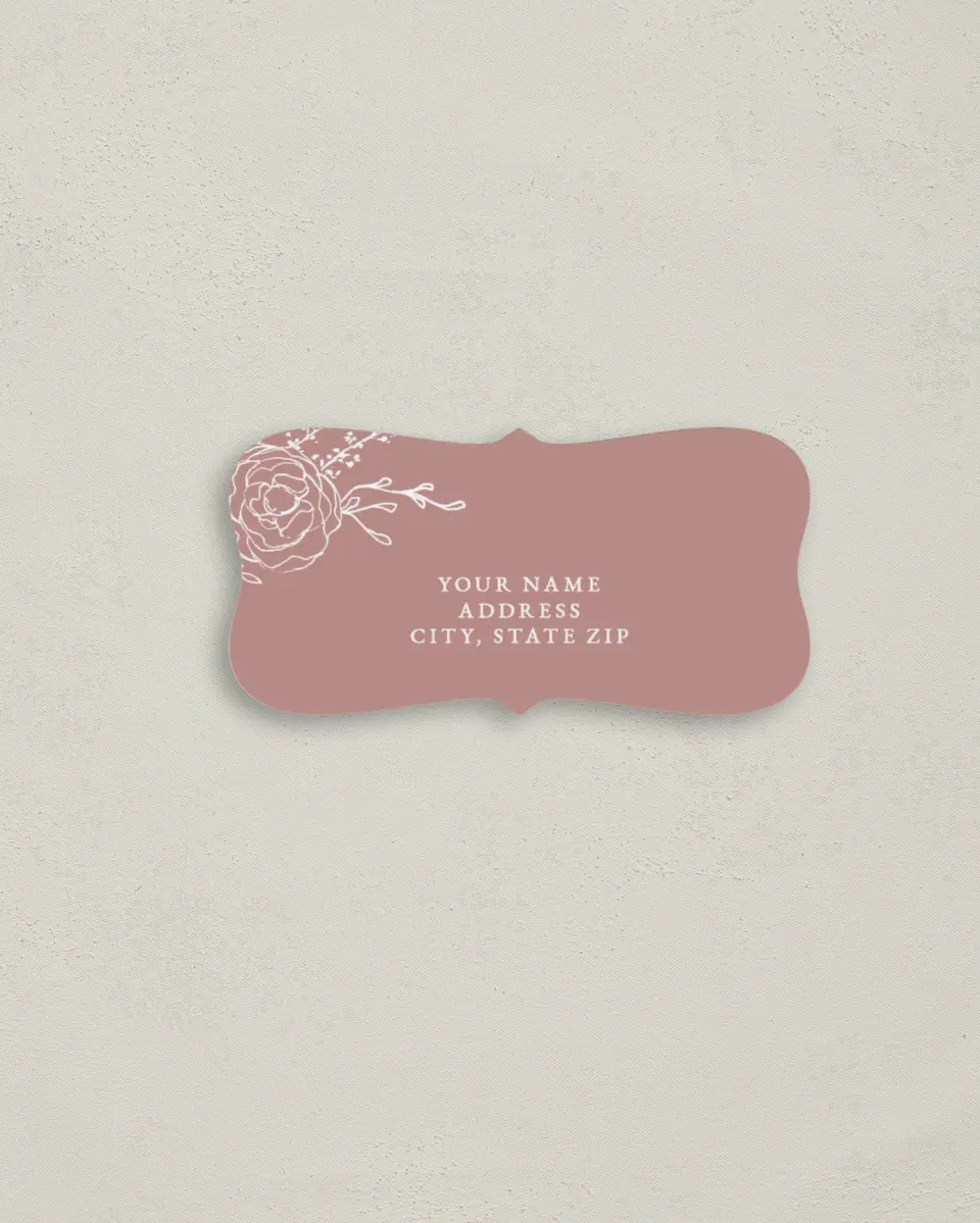 This is a 3" x 1½" Return Address Label called Blooming Rose printed in full color