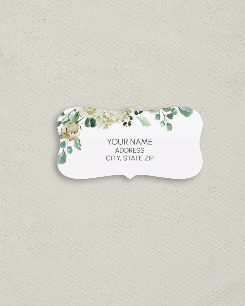 This is a 3" x 1½" Return Address Label called Divine Romance printed in full color