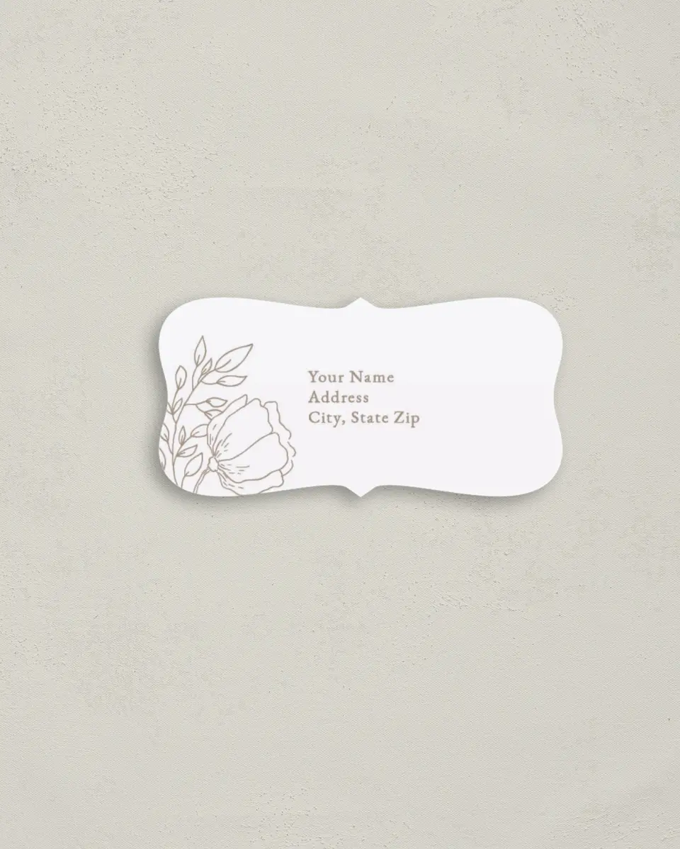 This is a 3" x 1½" Return Address Label called Delicate Splendor printed in full color