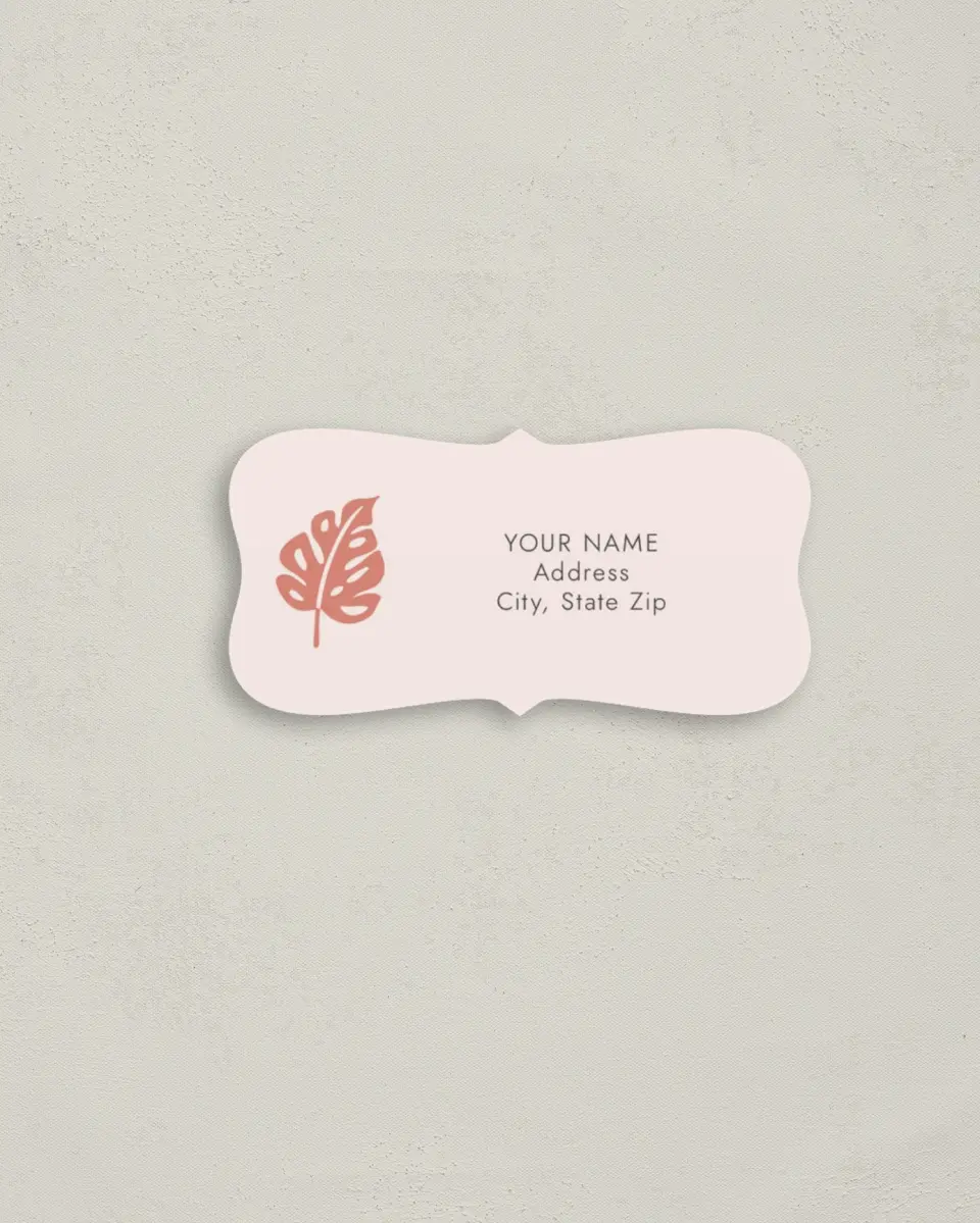 This is a 3" x 1½" Return Address Label called Tropical Palms printed in full color