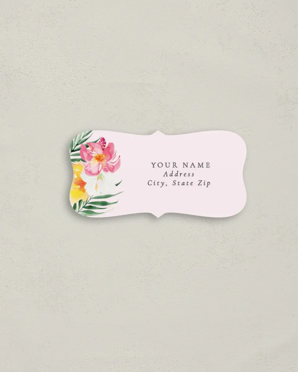 This is a 3" x 1½" Return Address Label called Paradise of Love printed in full color