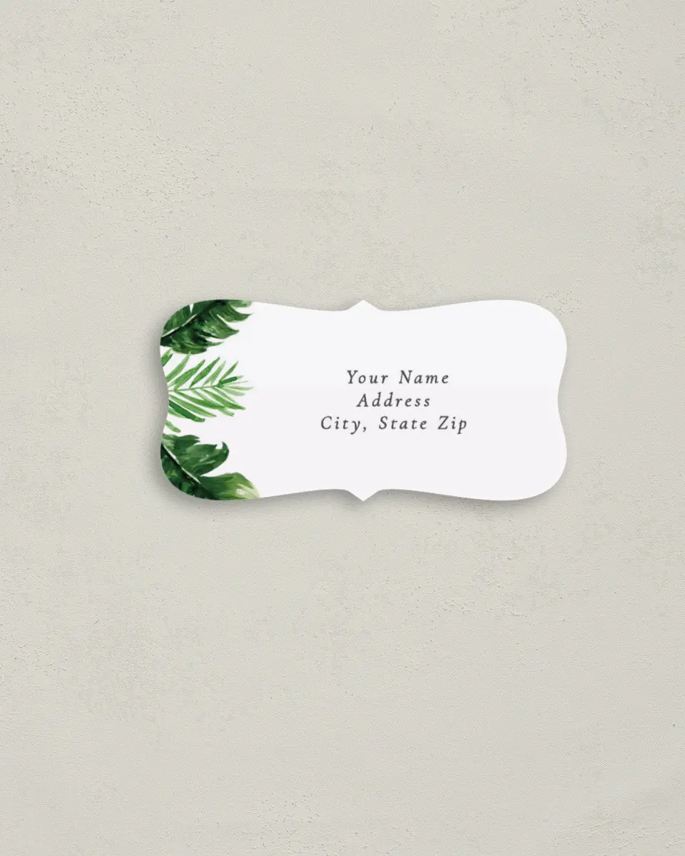 This is a 3" x 1½" Return Address Label called Beach Palms printed in full color