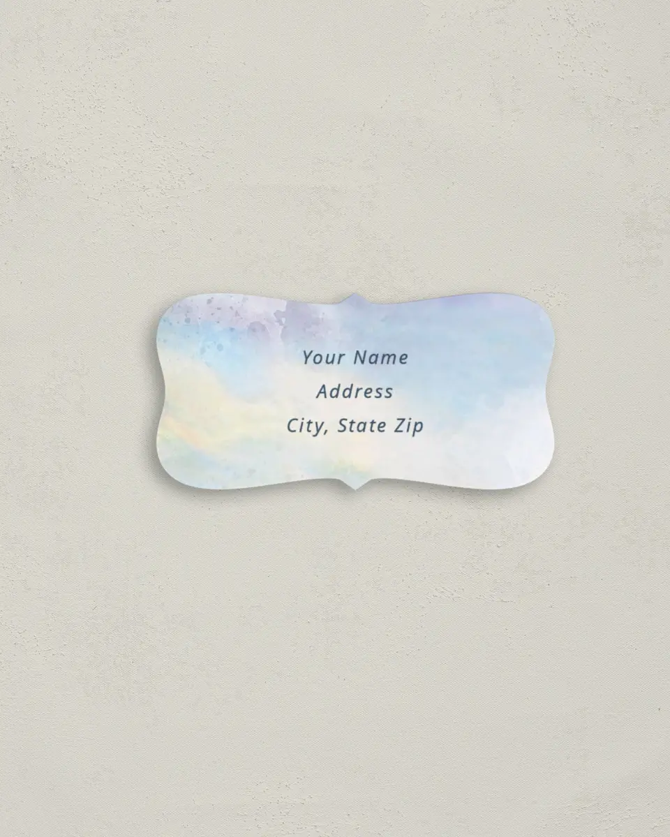 This is a 3" x 1½" Return Address Label called Dreamy Sky printed in full color