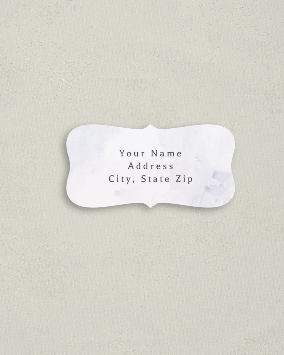 This is a 3" x 1½" Return Address Label called Gilded Marble printed in full color