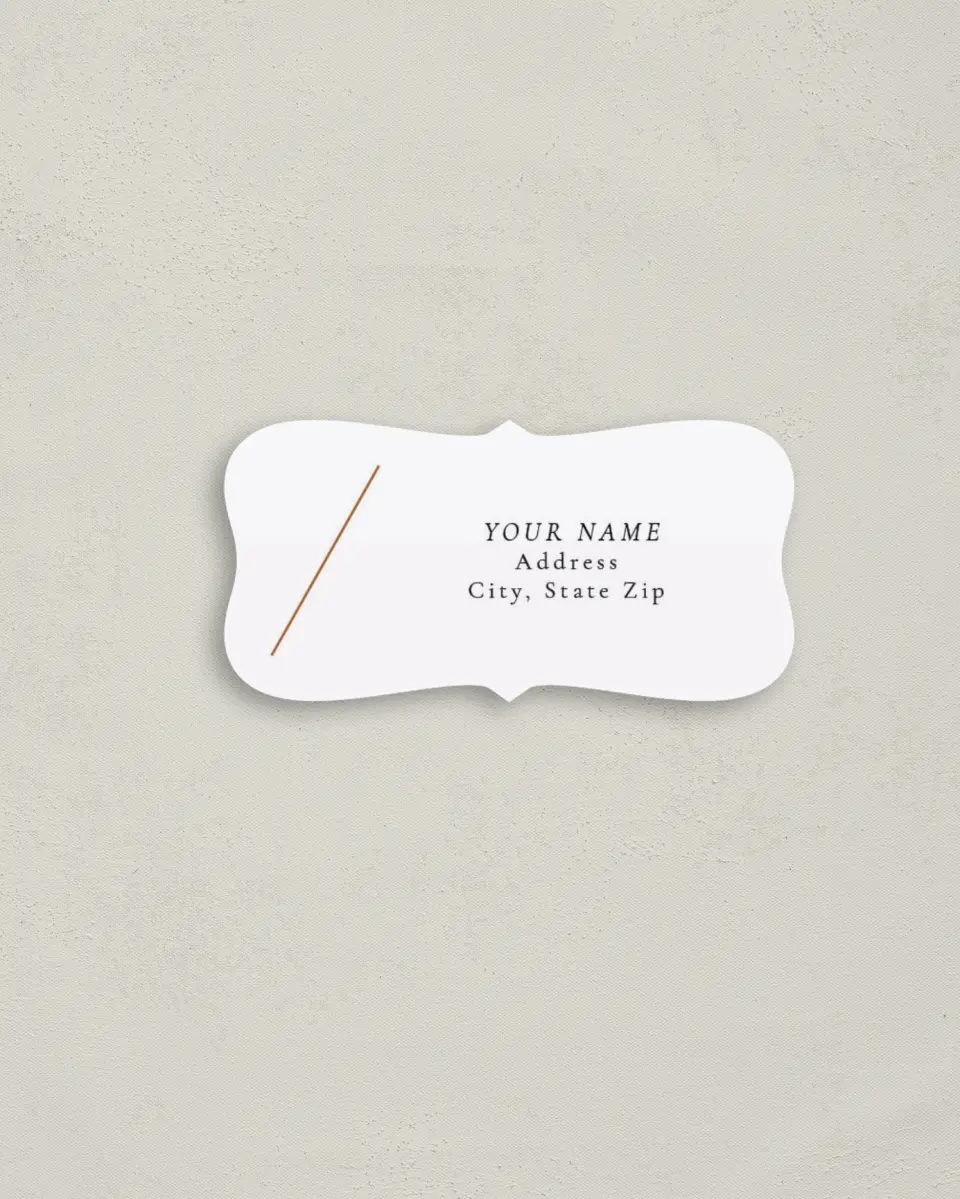 This is a 3" x 1½" Return Address Label called Sneek Peek printed in full color