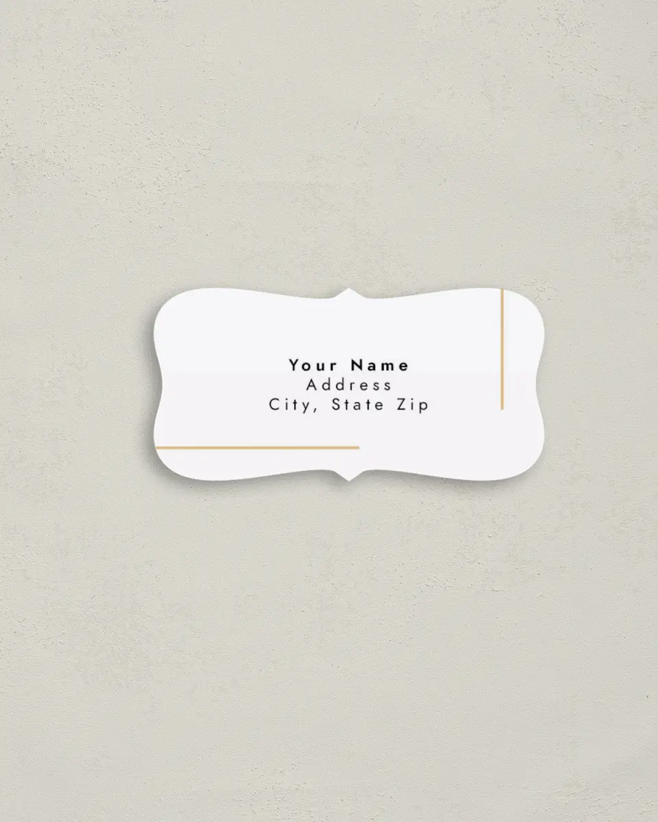 This is a 3" x 1½" Return Address Label called The Proposal printed in full color