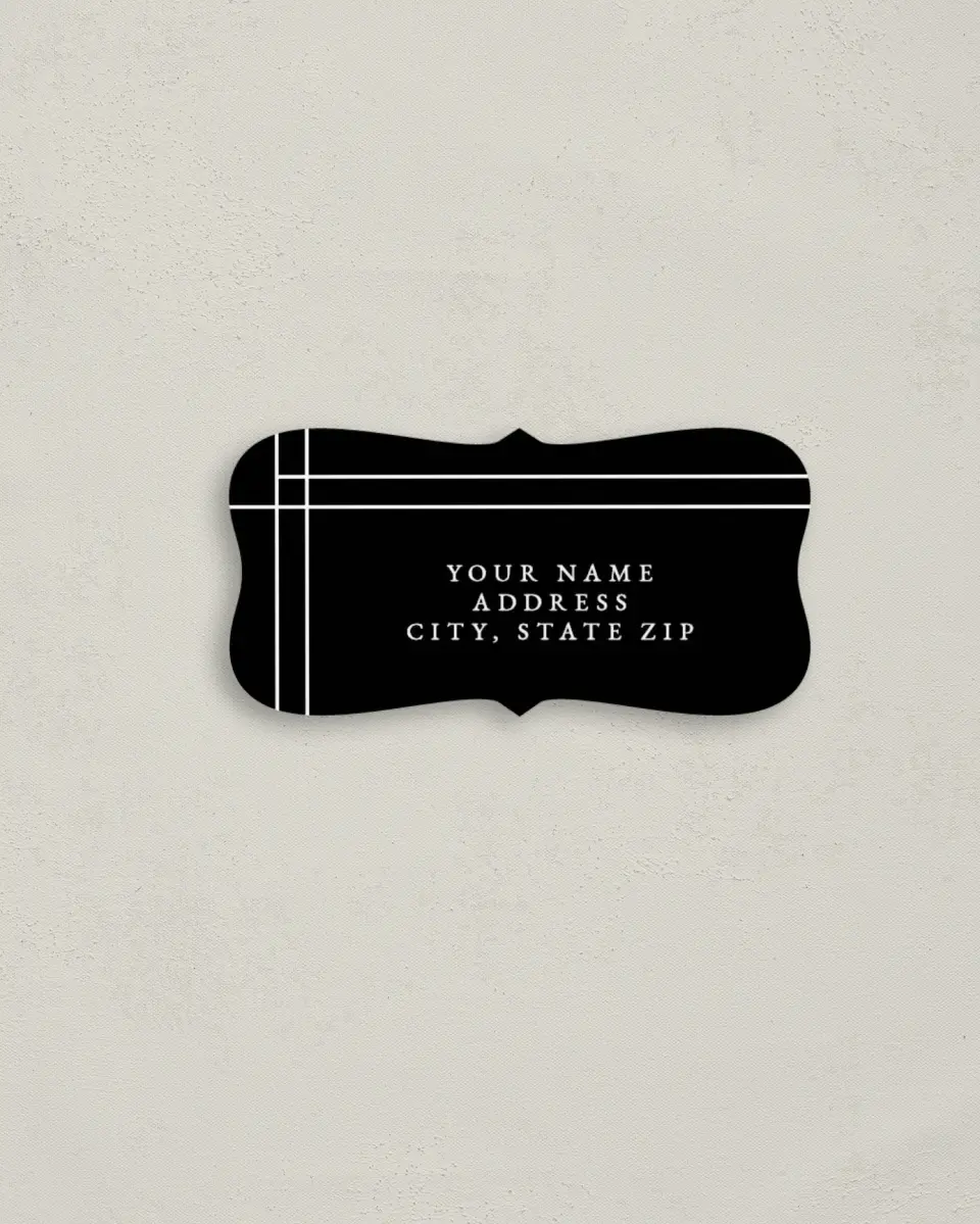 This is a 3" x 1½" Return Address Label called Mod Frame printed in full color