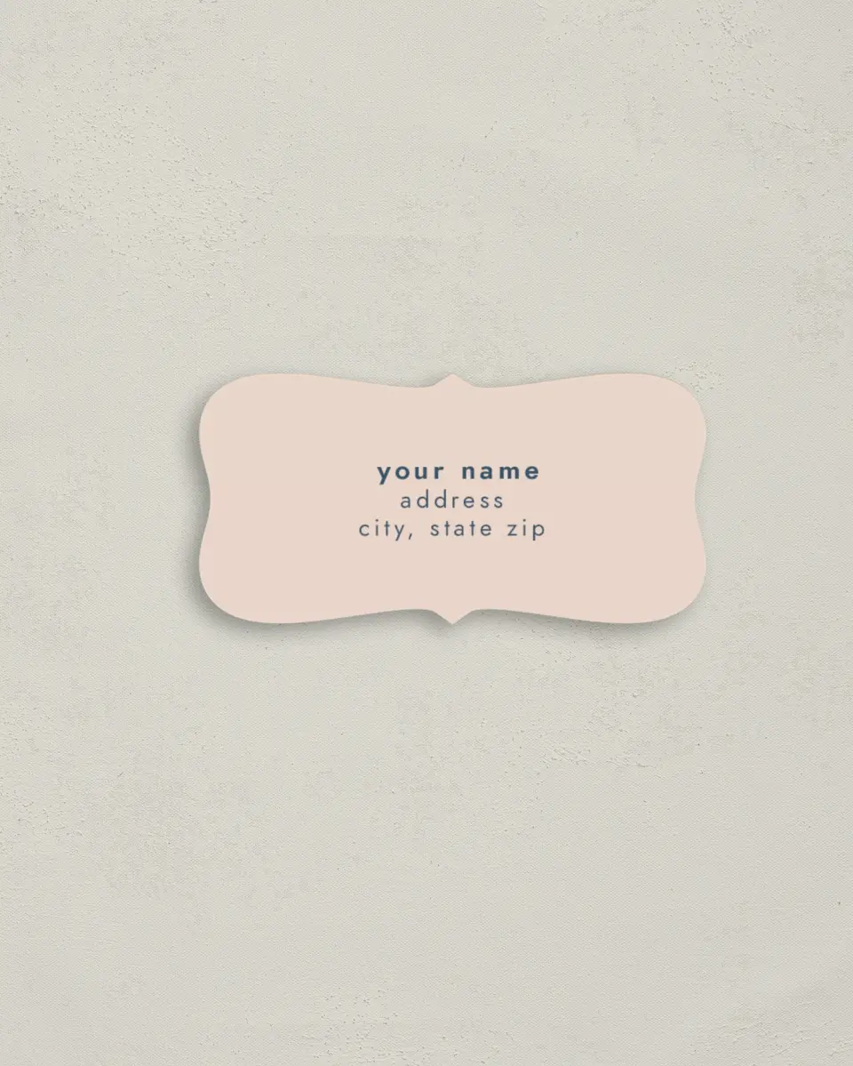 This is a 3" x 1½" Return Address Label called Our Beginning printed in full color