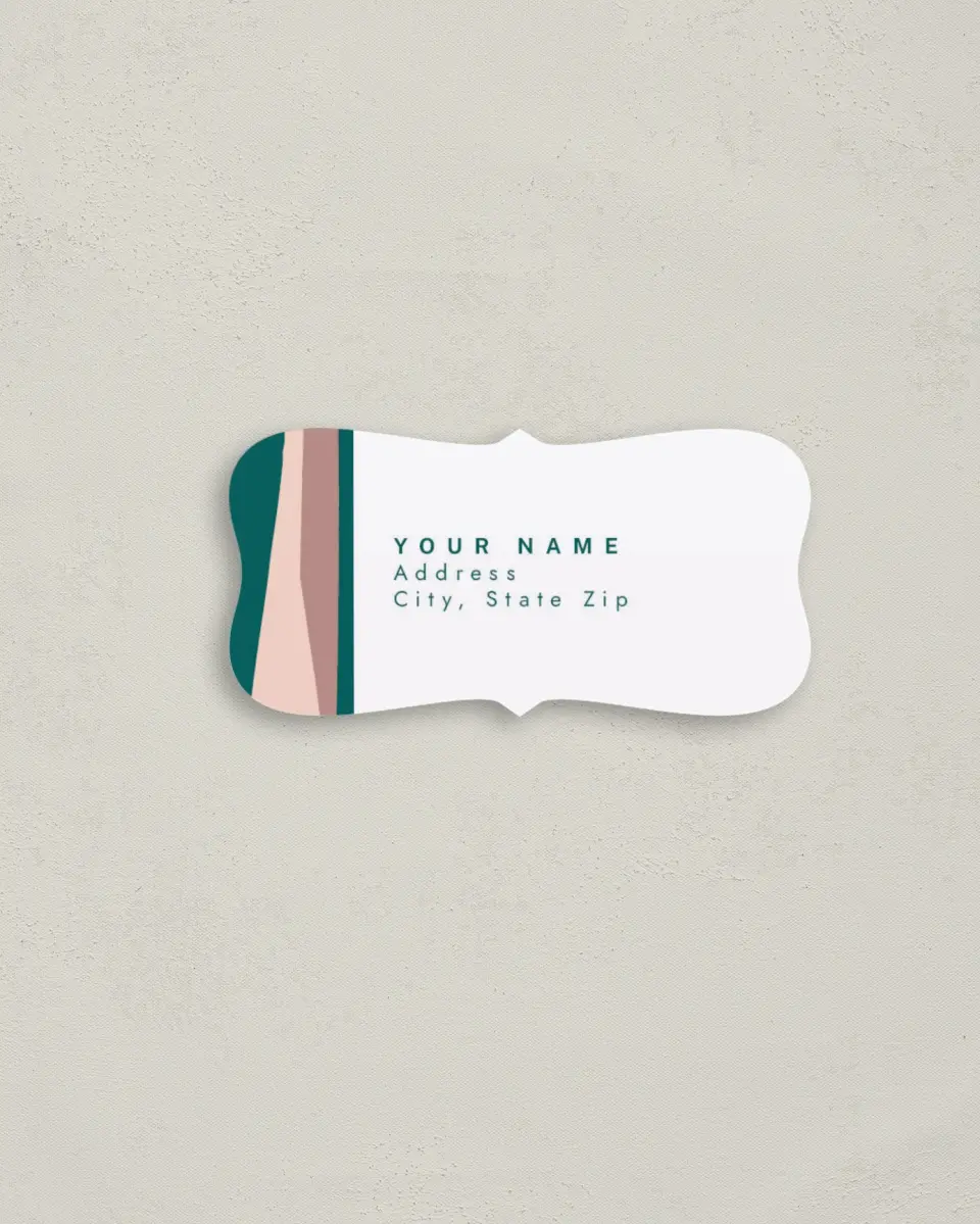 This is a 3" x 1½" Return Address Label called Shaped Love printed in full color