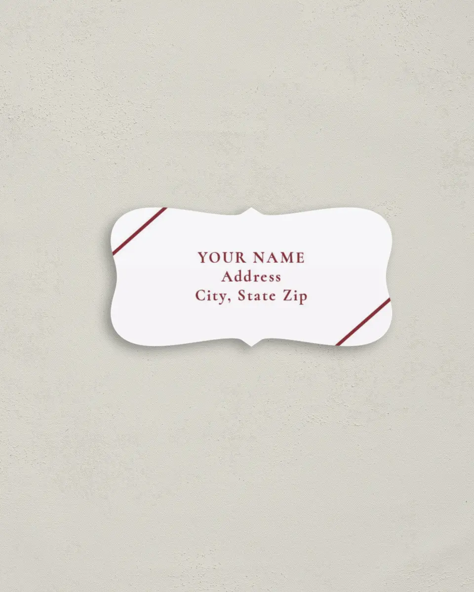 This is a 3" x 1½" Return Address Label called Bold Banner printed in full color
