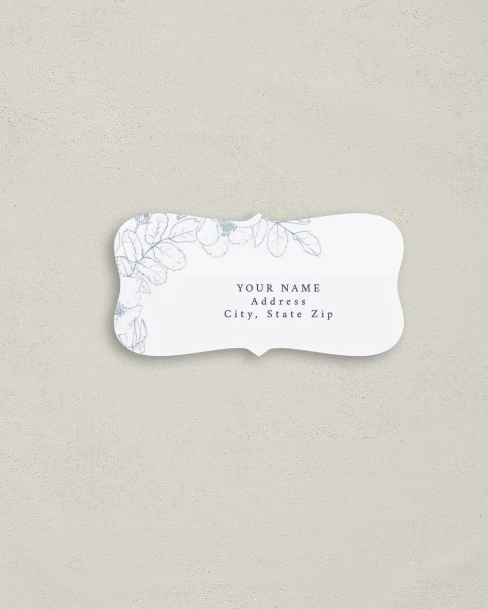 This is a 3" x 1½" Return Address Label called Floral Sketch printed in full color