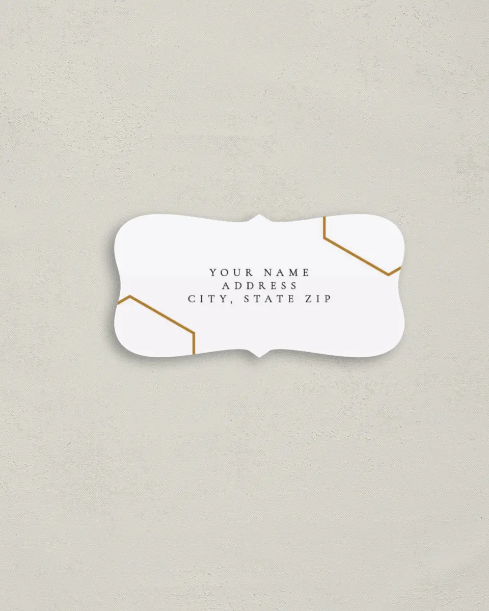 This is a 3" x 1½" Return Address Label called Love's Ribbon printed in full color