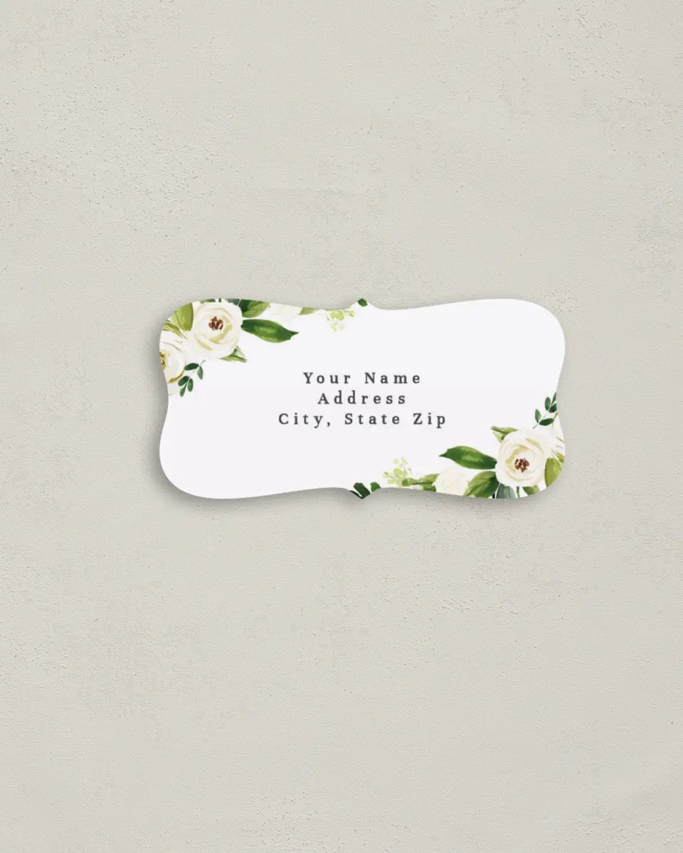 This is a 3" x 1½" Return Address Label called Wedding Florals printed in full color