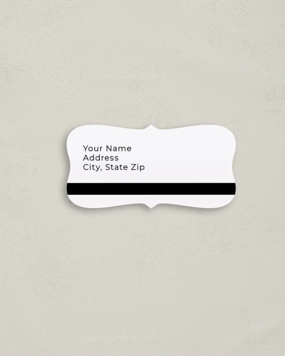 This is a 3" x 1½" Return Address Label called Bold Heading printed in full color