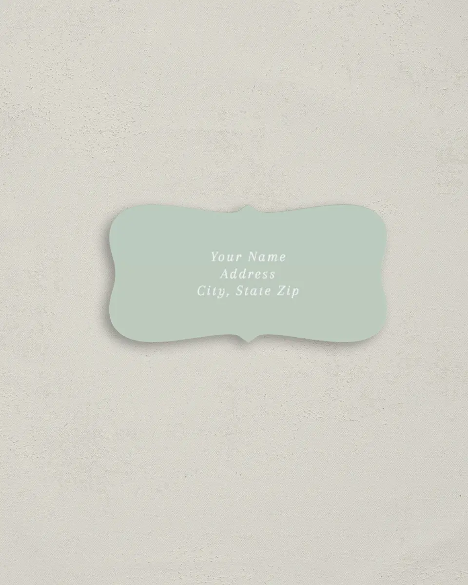 This is a 3" x 1½" Return Address Label called Ethereal Evergreens printed in full color