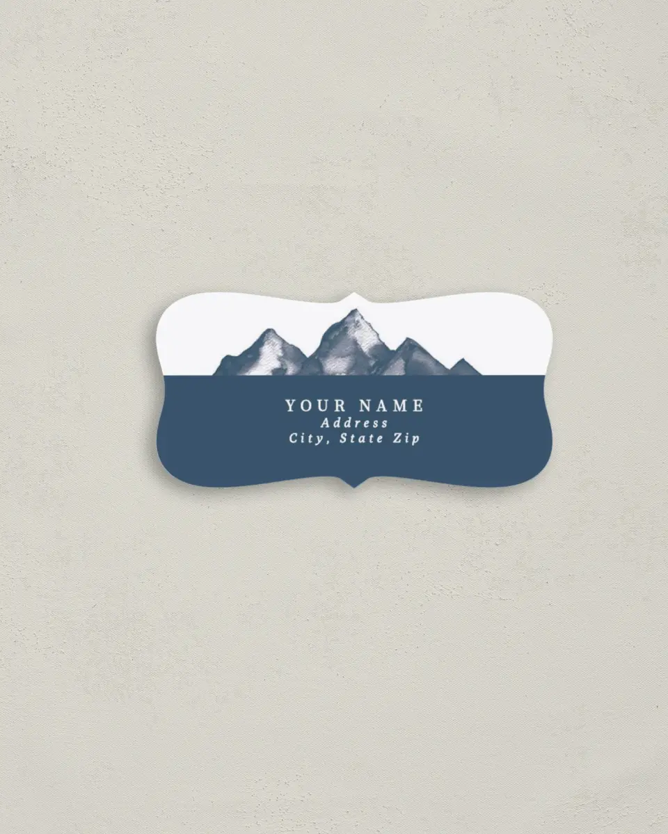This is a 3" x 1½" Return Address Label called Perfect Peak printed in full color