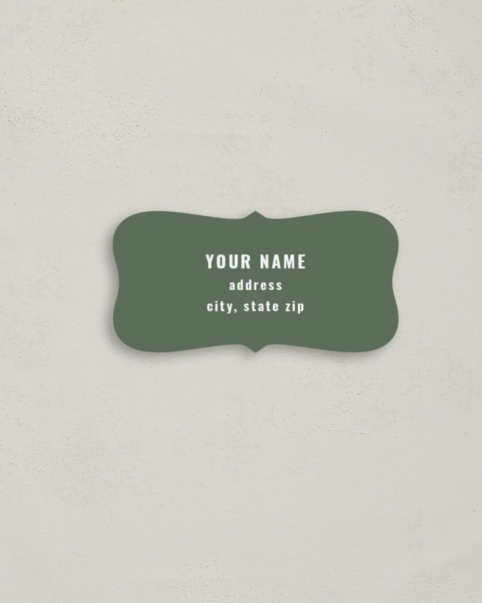 This is a 3" x 1½" Return Address Label called Bold Trio printed in full color