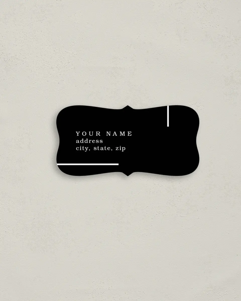 This is a 3" x 1½" Return Address Label called Mod Lines printed in full color